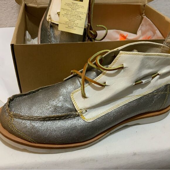 Vintage VAEL Deckard Mid Canvas Shoe Mens Size 9 Silver Vibram Boat Yacht main image 7